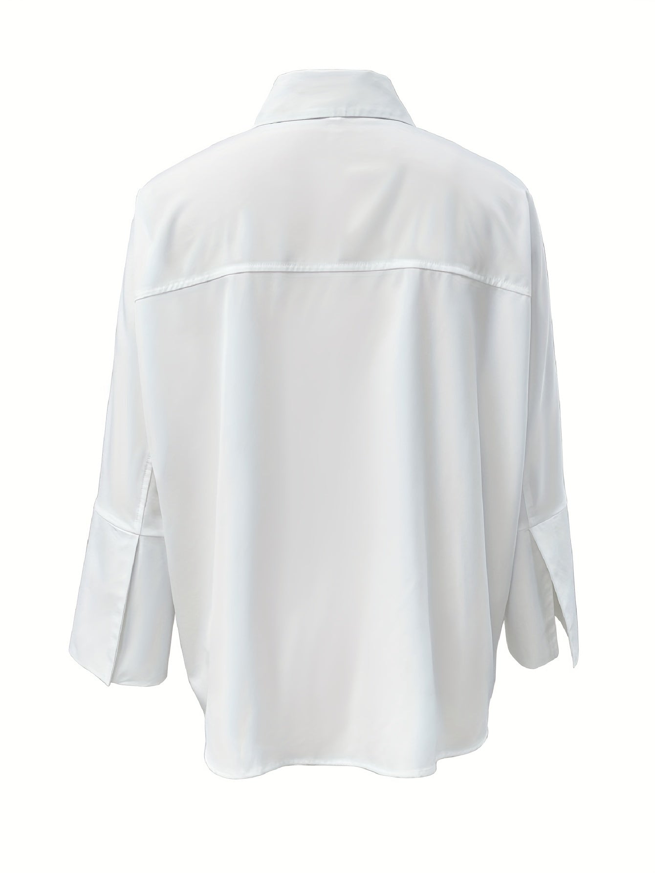 Timeless Collared Shirt with Long Cuff Sleeves - Blouse by The Nichole Collection