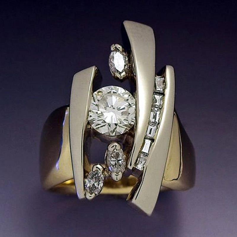 Sparkling Zircon Gold Ring - by The Nichole Collection