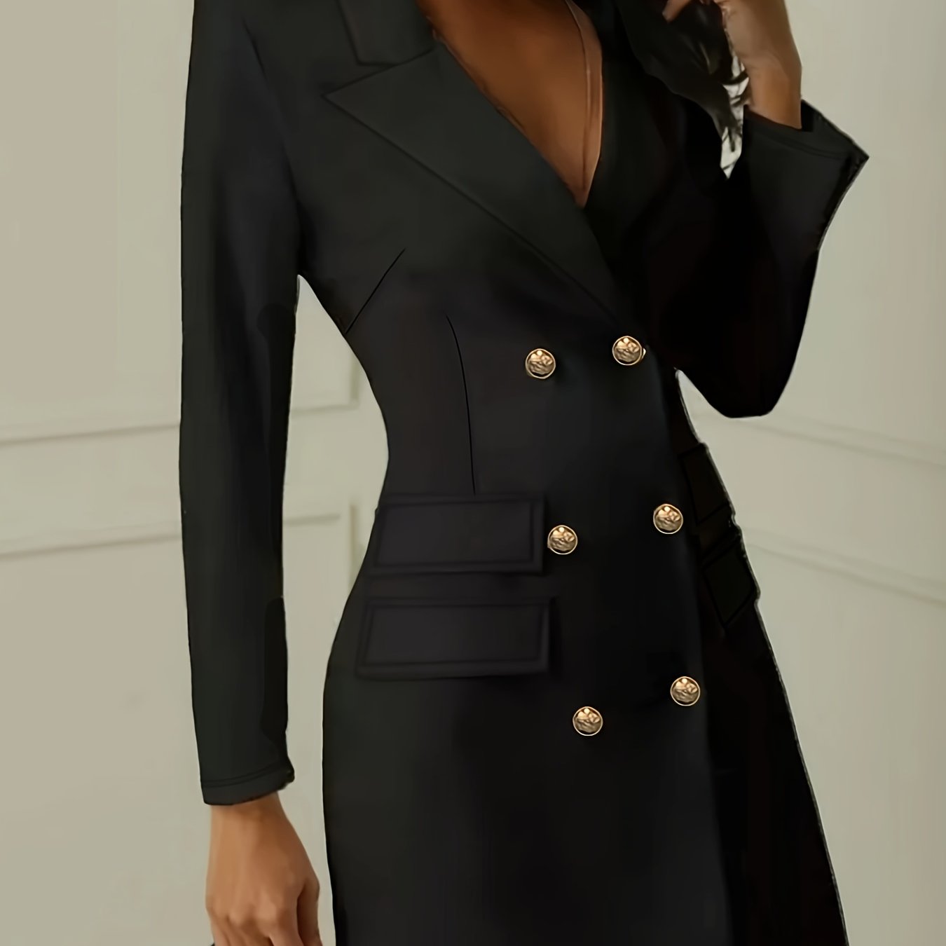 Effortless Elegance: Double-Breasted Suit Dress - by The Nichole Collection