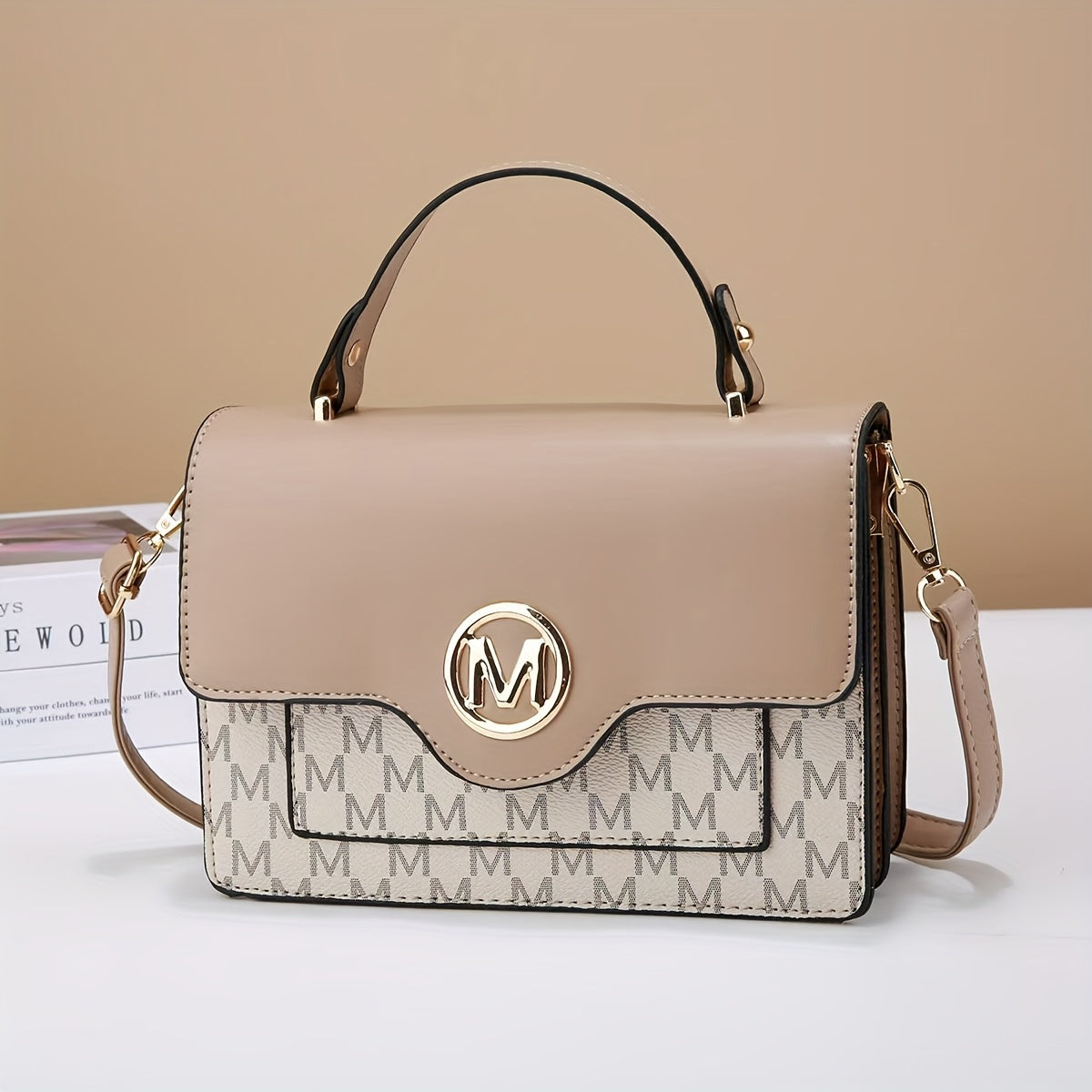 Letter "M" Chic Mini Crossbody Bag with Detachable Strap, and Magnetic Closure - by The Nichole Collection