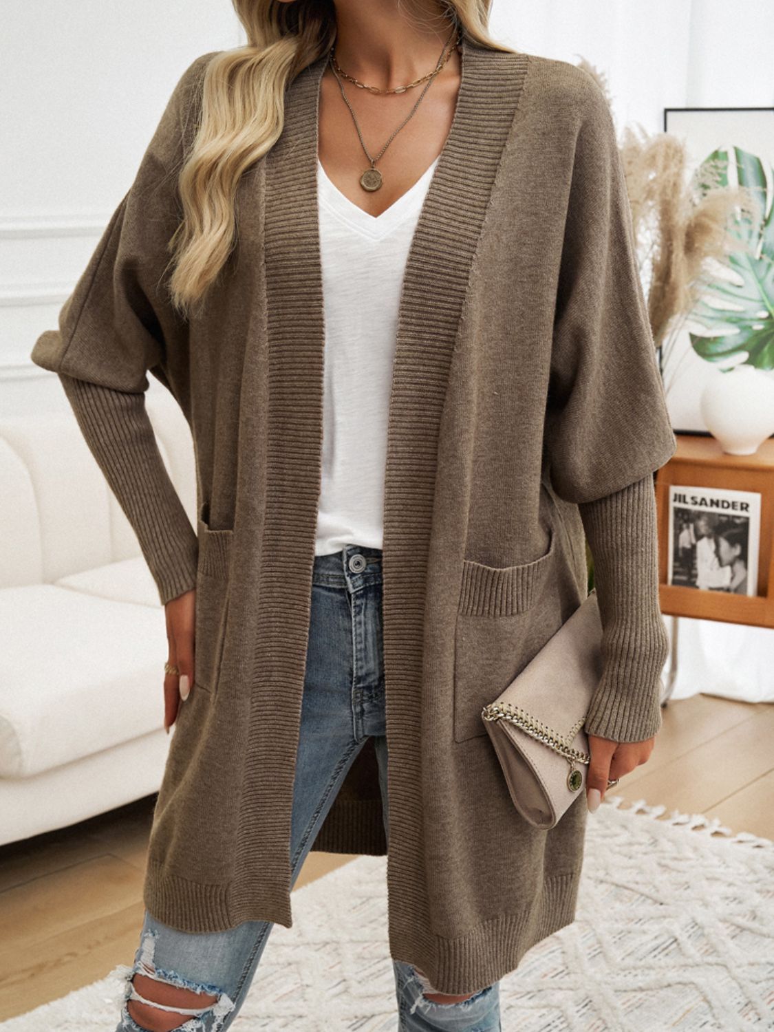 Cozy Open Front Long Sleeve Cardigan