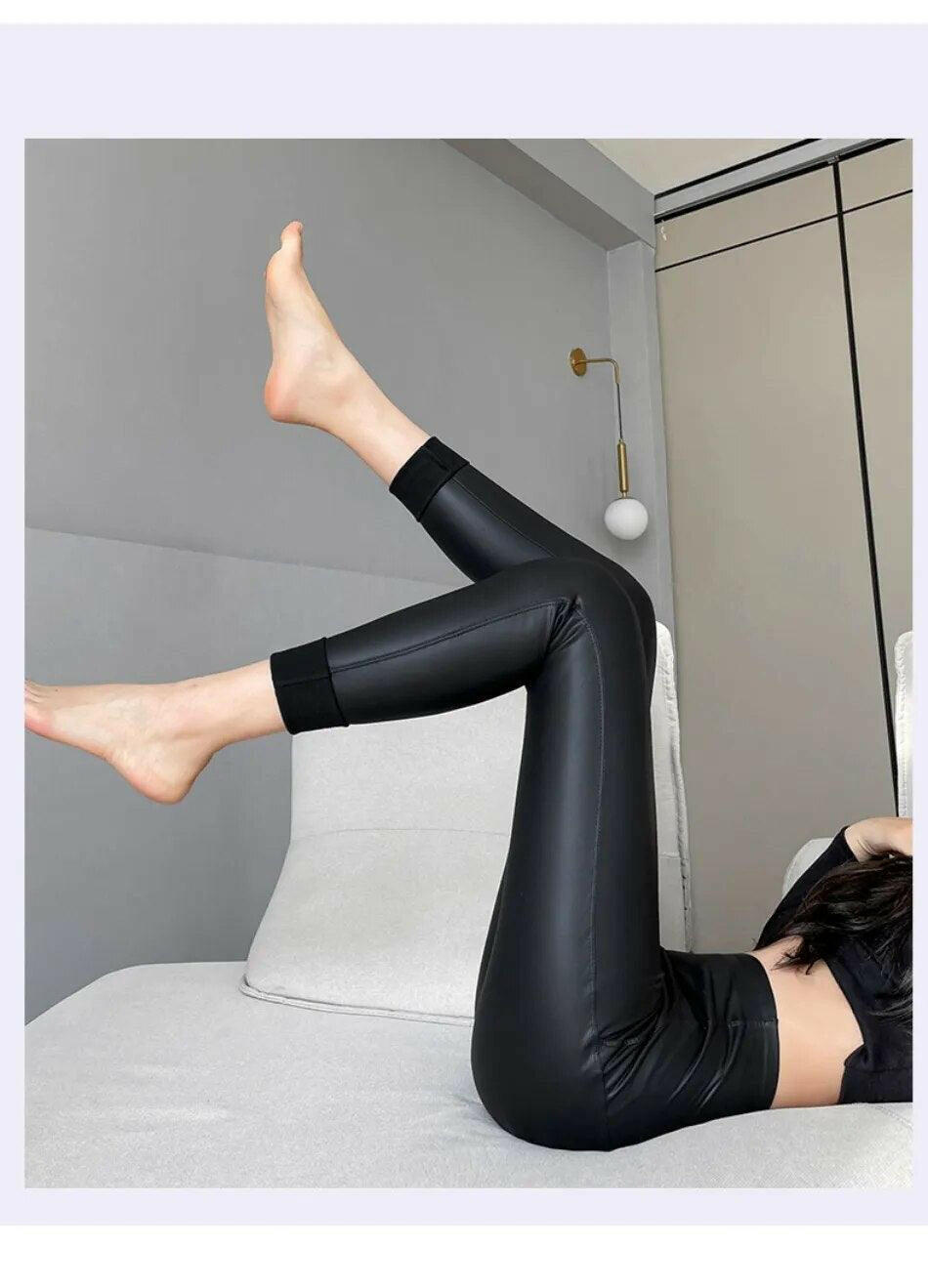 Ankle-Length Vegan Leather Leggings