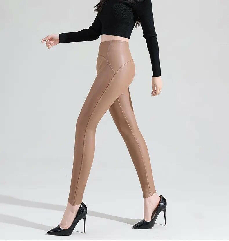 Ankle-Length Vegan Leather Leggings