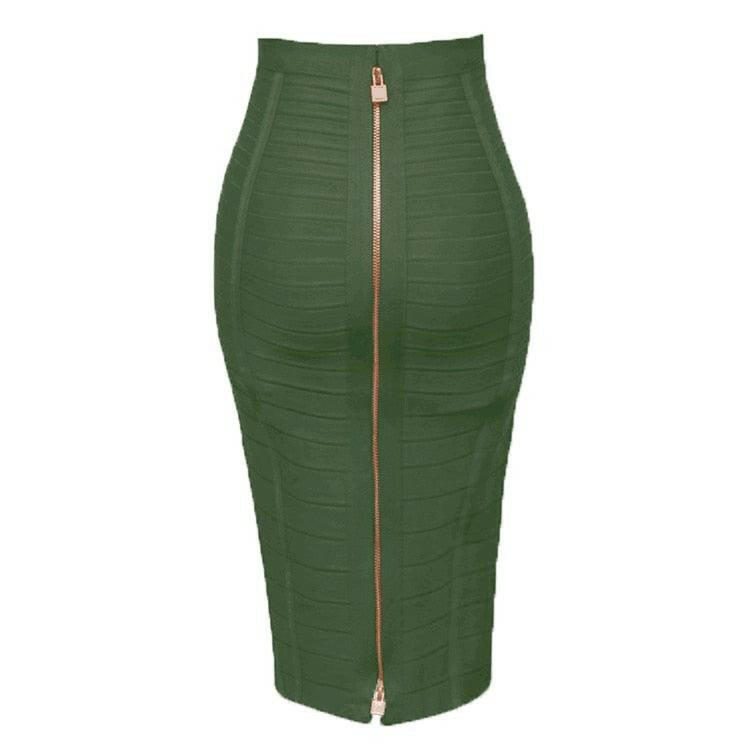 Women's Formfitting Pencil Skirt Dark Green