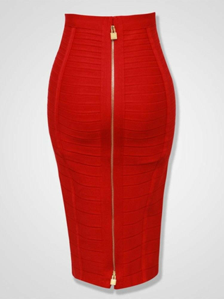 Women's Formfitting Pencil Skirt Red