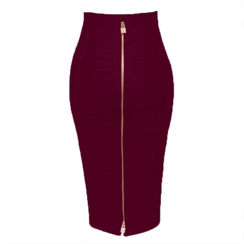 Women's Formfitting Pencil Skirt Wine