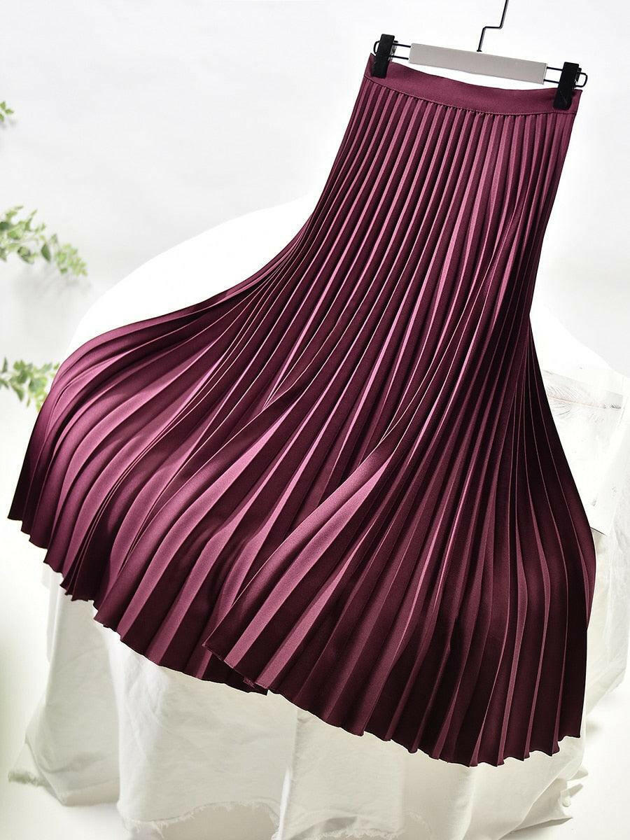 Women's Pleated Long Skirt - The Nichole Collection