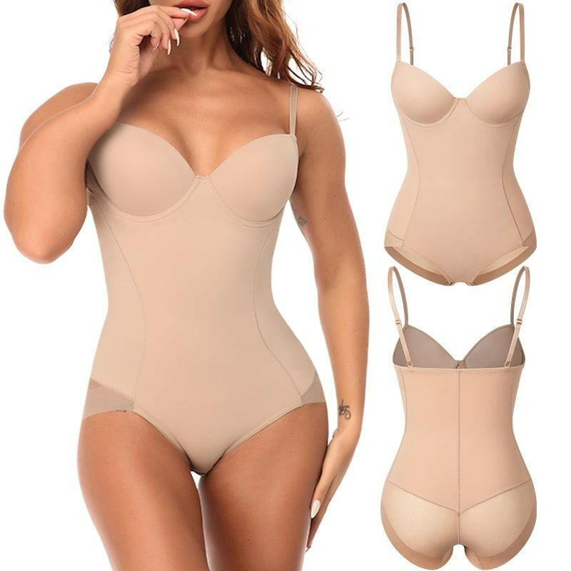 Women’s One-Piece Tummy Control Swimsuit Beige