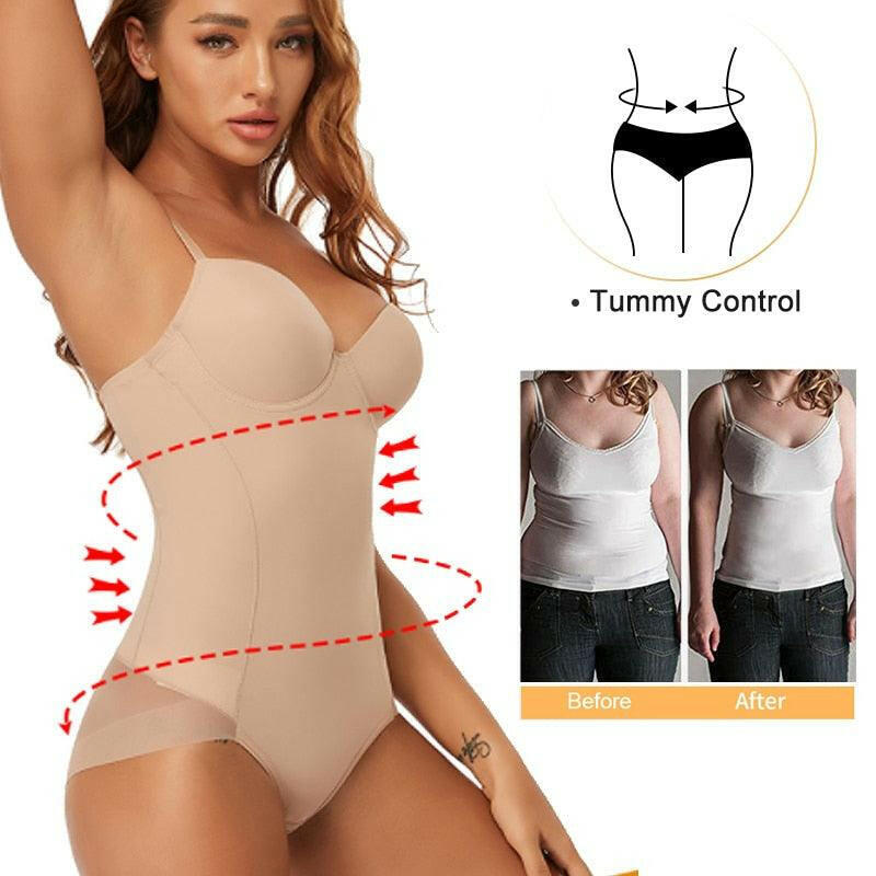 Women’s One-Piece Tummy Control Swimsuit Beige