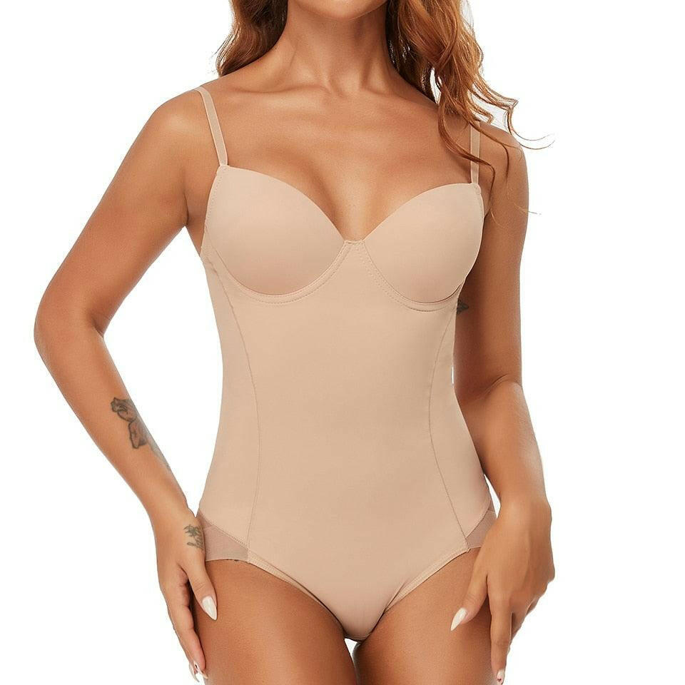 Women’s One-Piece Tummy Control Swimsuit Beige