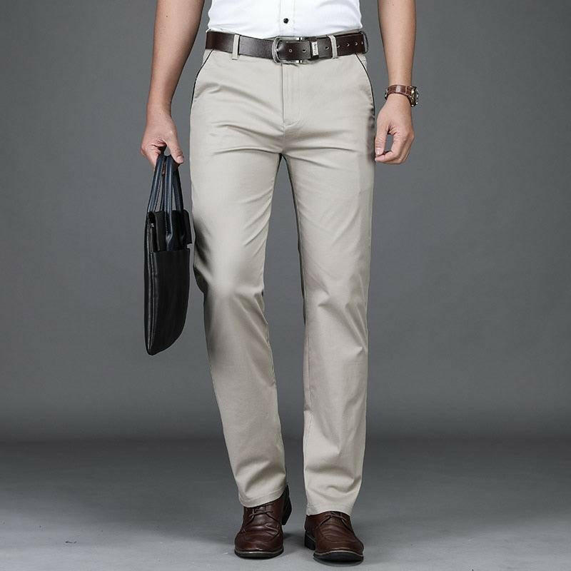 Business Cotton Casual Pants for Comfort and Style Beige