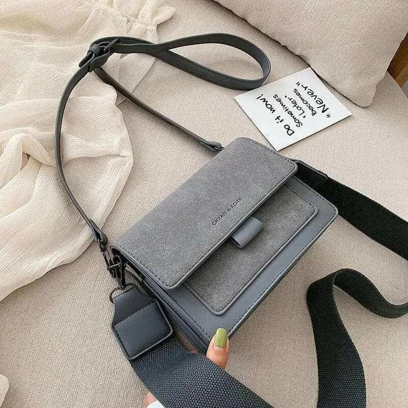 Chic Brandi Crossbody Bag with Cell Phone and Pocket Interior gray