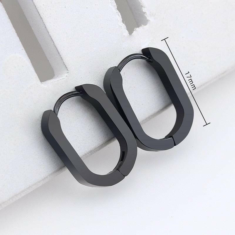 Chic Geometric Stainless Steel Hoop Earrings E3016