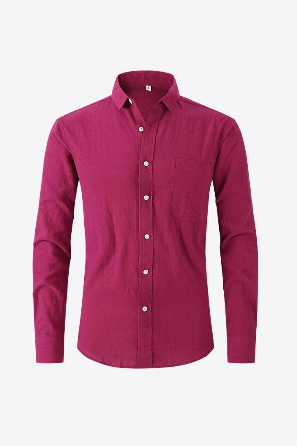 Classic Collared Long-Sleeve Shirt Cerise