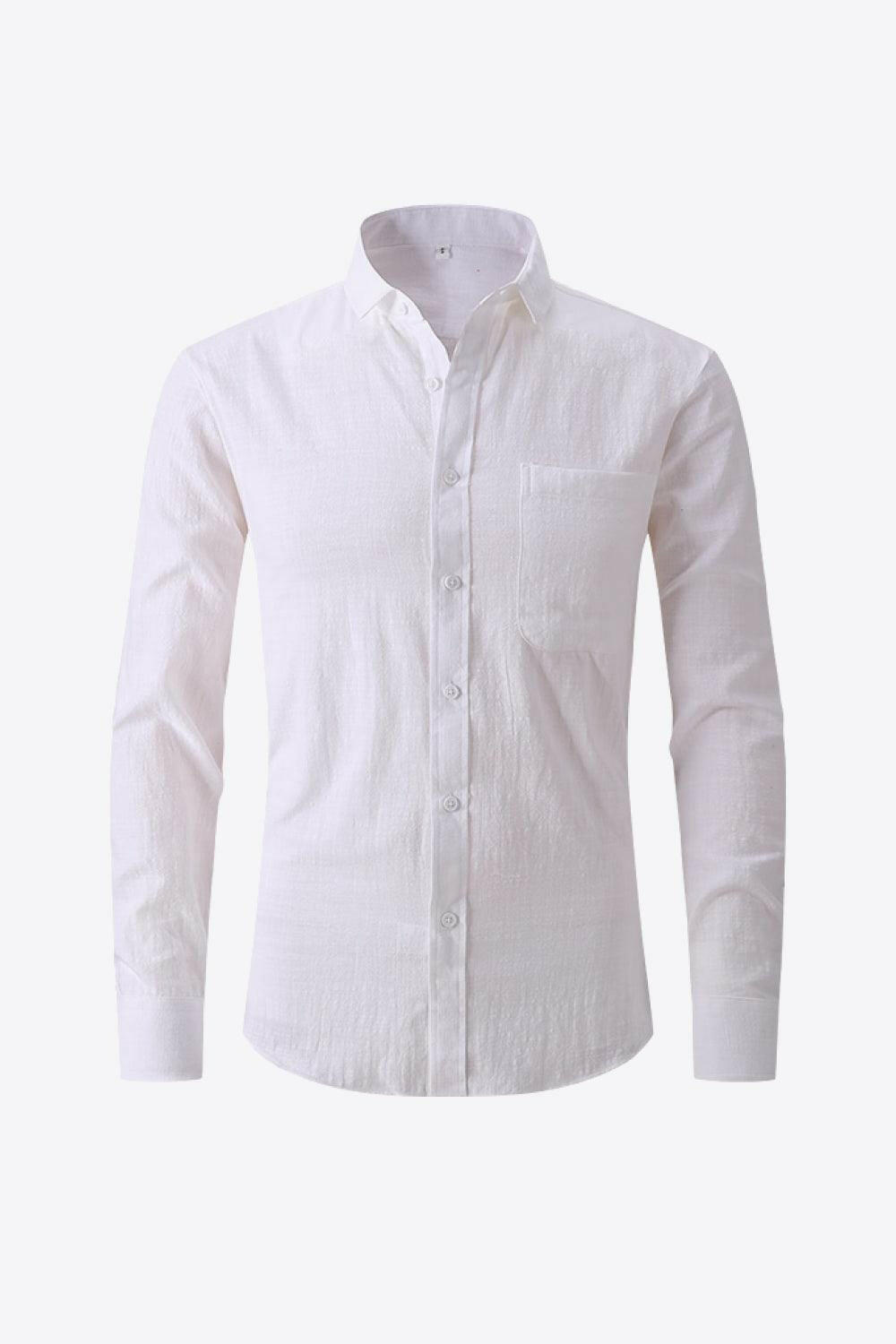 Classic Collared Long-Sleeve Shirt White