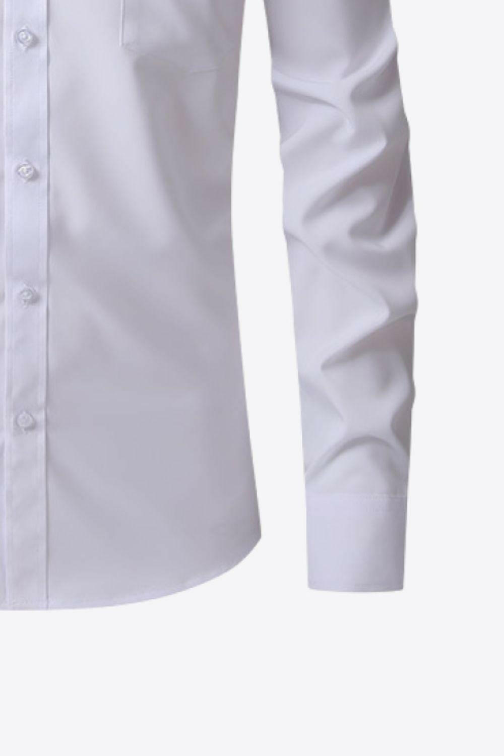 Classic Long Sleeve Collared Shirt with Pocket