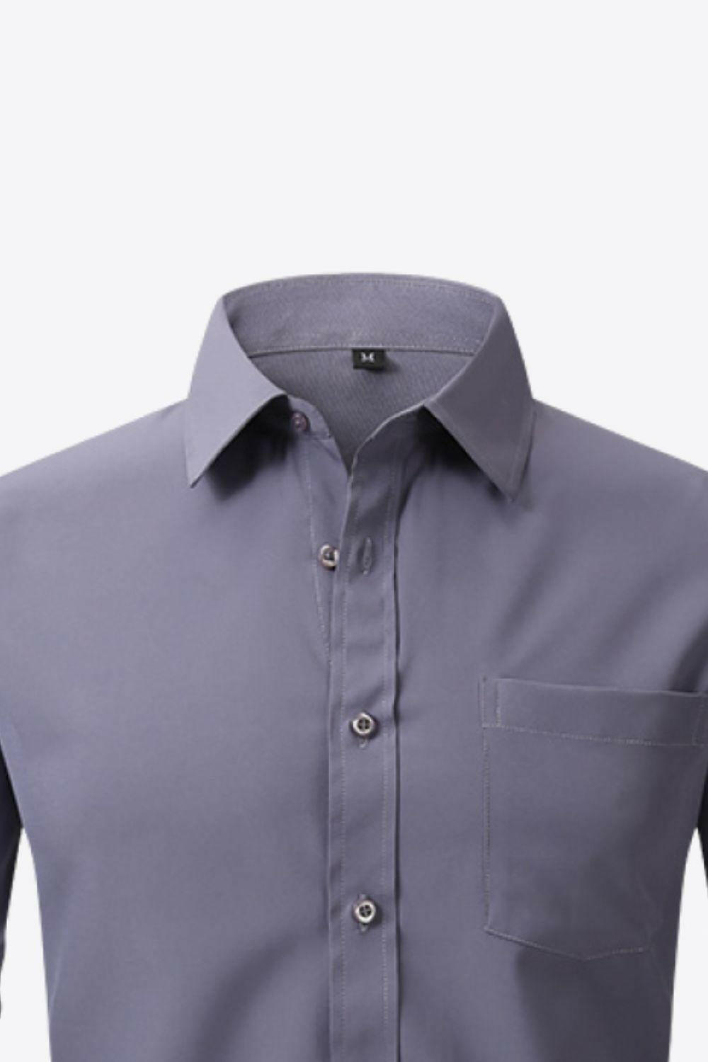 Classic Long Sleeve Collared Shirt with Pocket