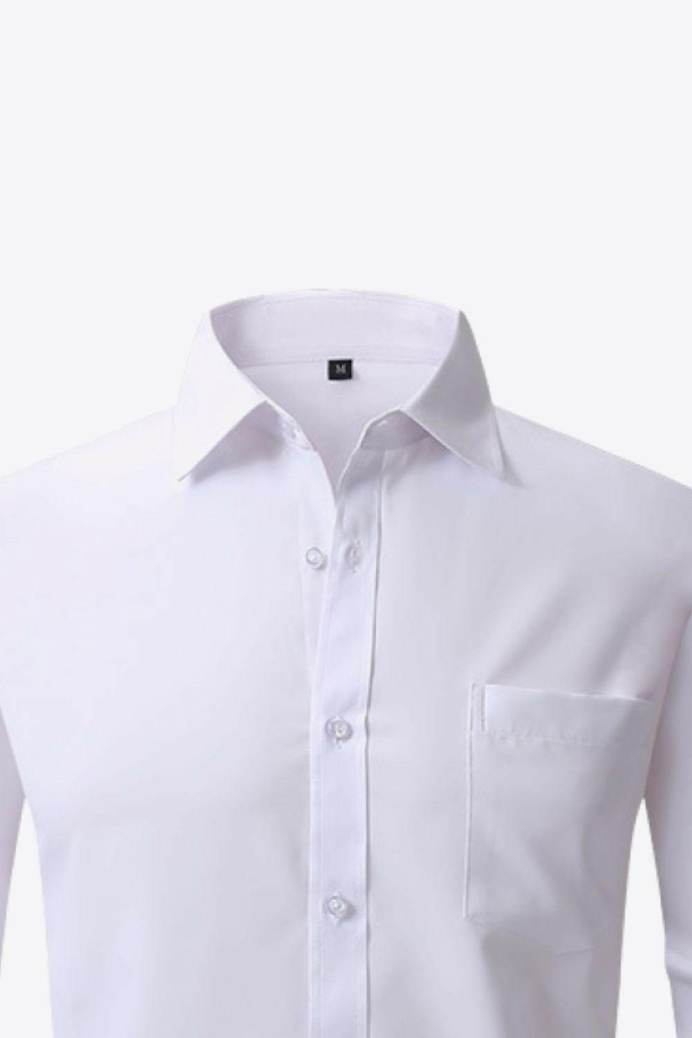 Classic Long Sleeve Collared Shirt with Pocket