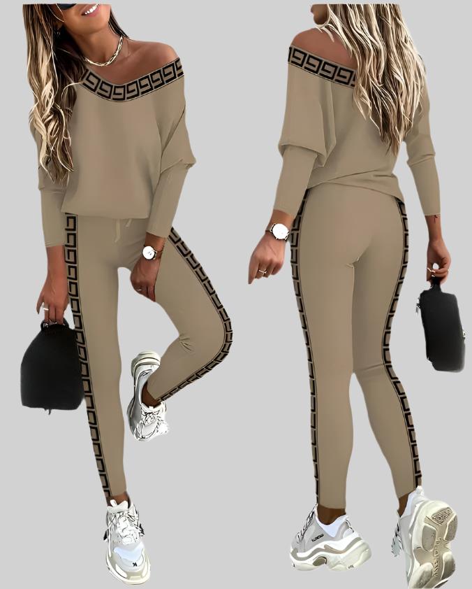 Cozy Couture Premium Two-Piece Lounge Set Brown