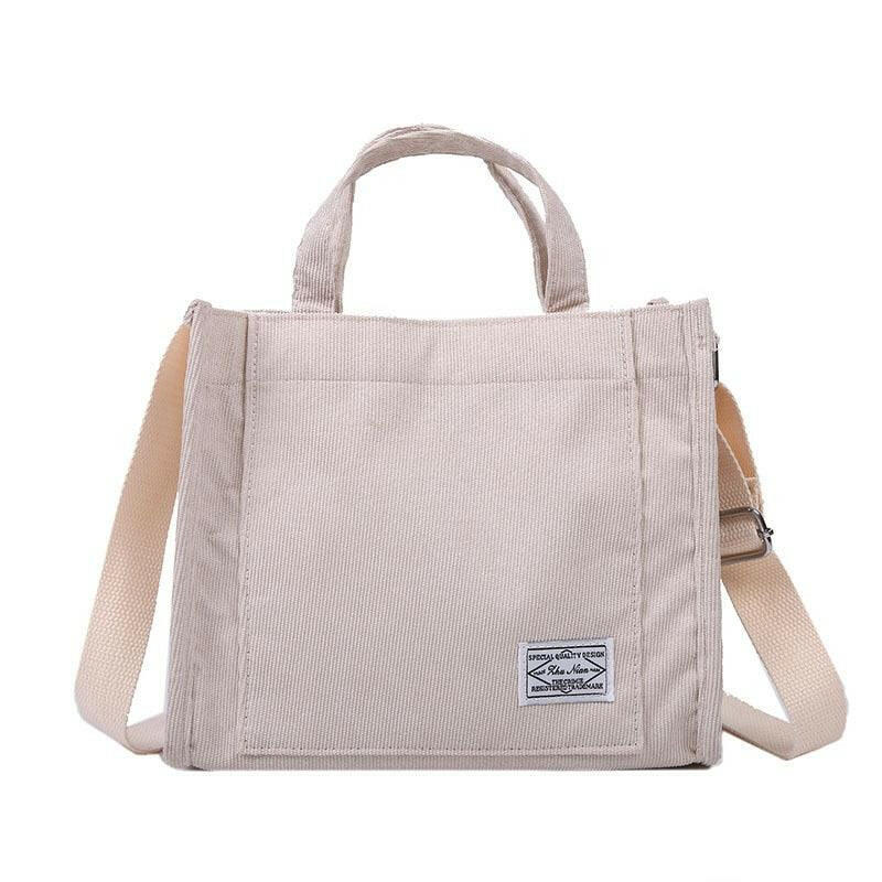 The DEEDRA Corduroy Handbag White