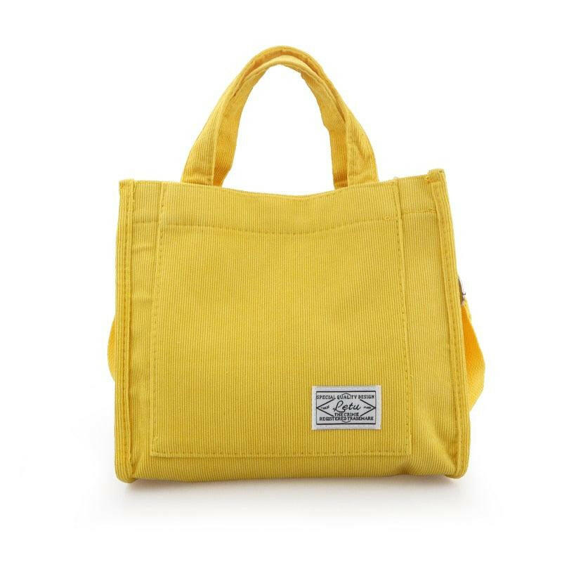 The DEEDRA Corduroy Handbag Yellow