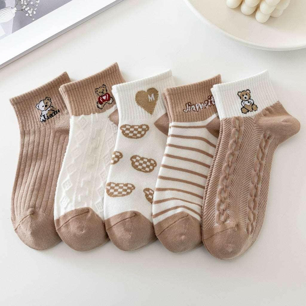 Women's Top Trending Cotton Socks (5 pairs) A5 5 Pairs