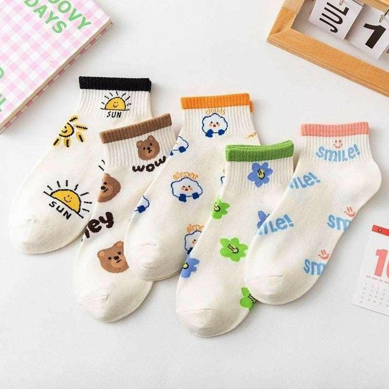 Women's Top Trending Cotton Socks (5 pairs) L5 5 Pairs