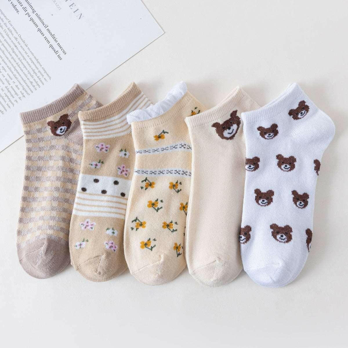 Women's Top Trending Cotton Socks (5 pairs) M5 5 Pairs