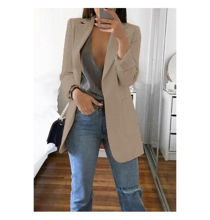 European Style Women's Suit Jacket Khaki