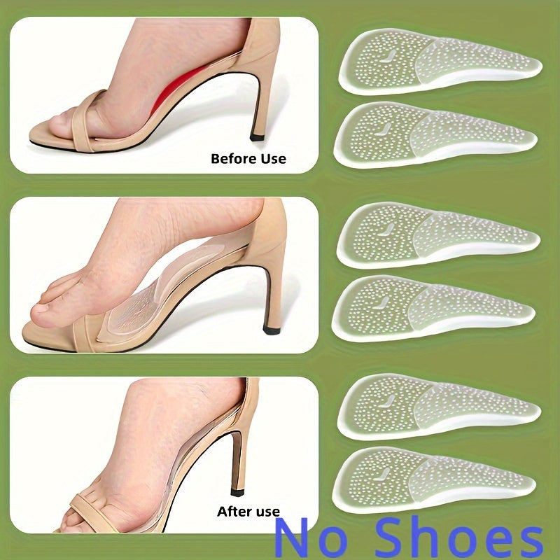 Comfortable Silicone Gel Insoles for High Heels – Arch Support & Cushioning (3 Pairs) - by The Nichole Collection