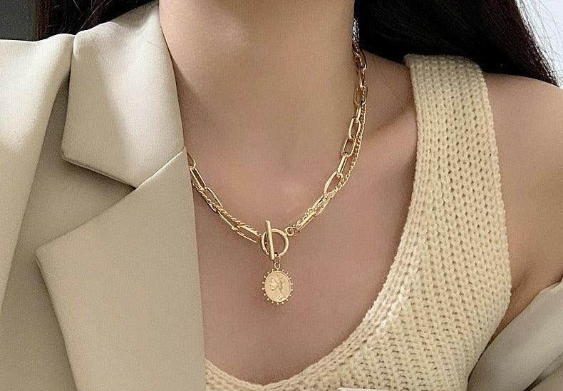 Gold Coin Couture Choker Necklace GOLD