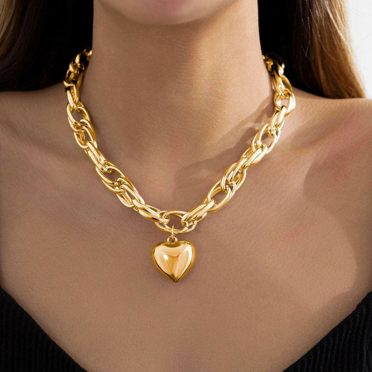 Gold Heart Pendant Necklace - Premium Quality & Stylish Fit Gold