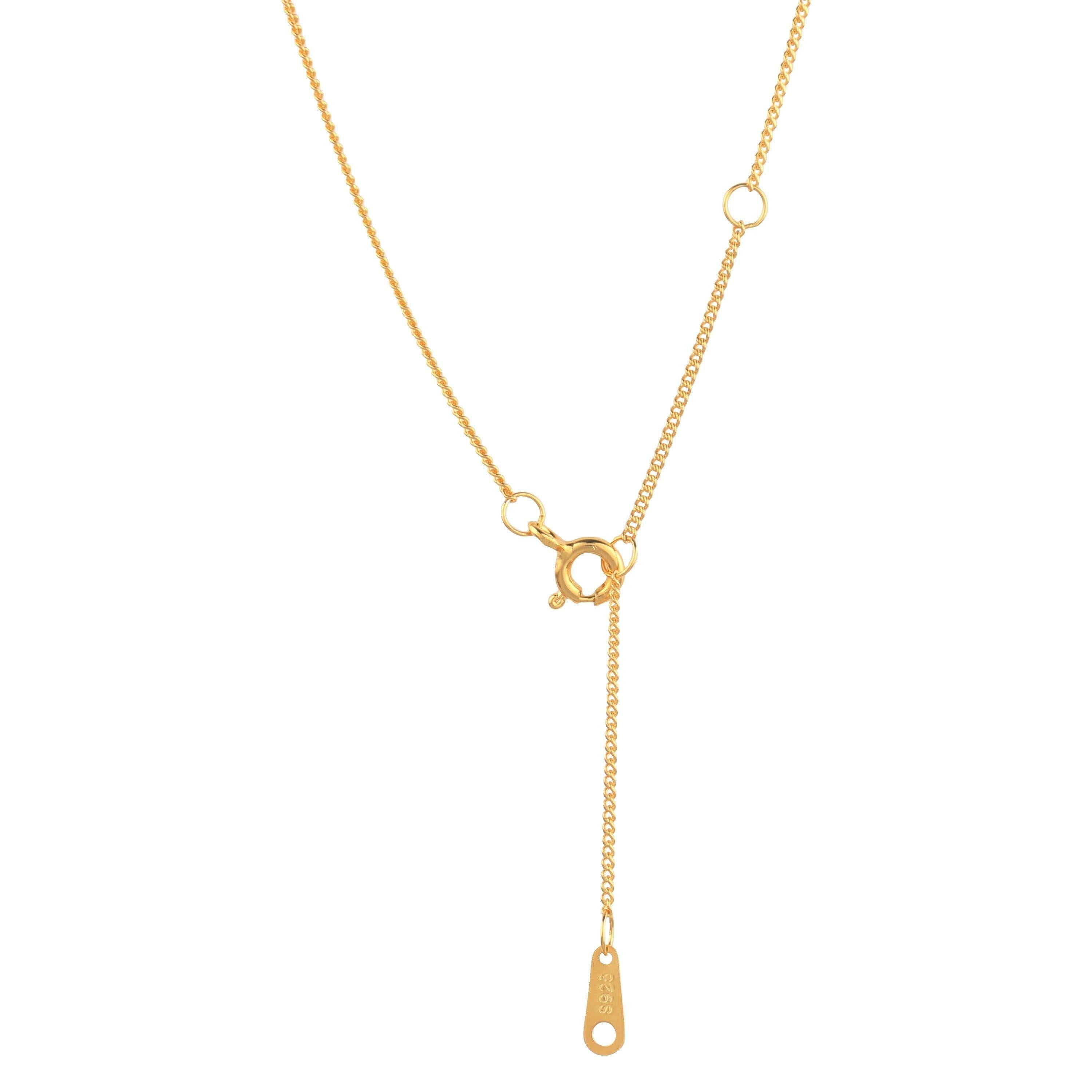 Gold Plated Two-Circle Pendant Necklace with Spring Ring Clasp