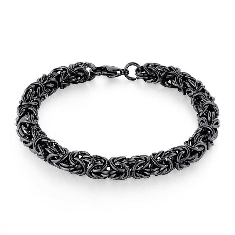 Gold Twisted Chain Bracelet Black 23cm