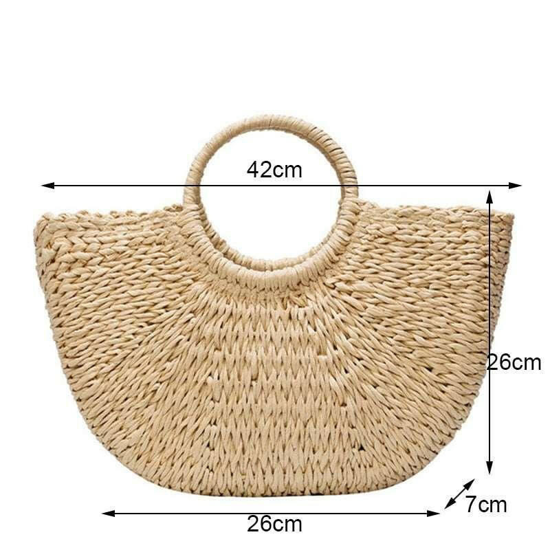 Handmade Woven Rattan Tote for Stylish Boho Needs - by The Nichole Collection