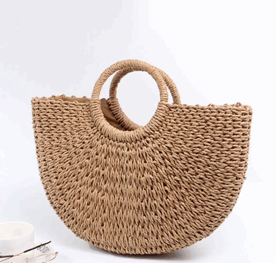 Handmade Woven Rattan Tote for Stylish Boho Needs - by The Nichole Collection