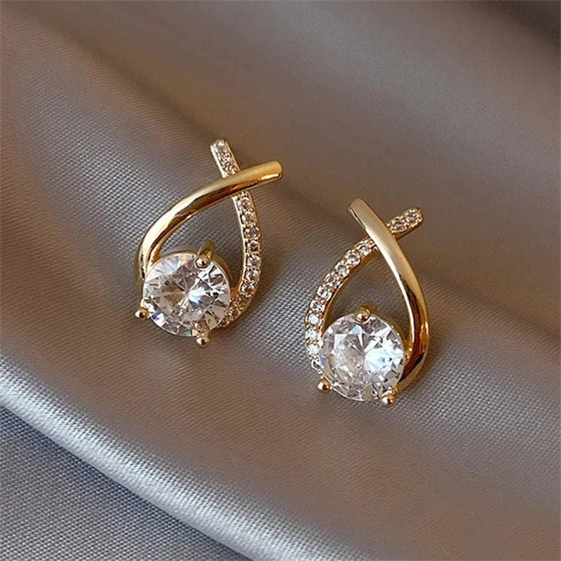 Elegant Crystal Cross Stud Earrings - Earrings by The Nichole Collection