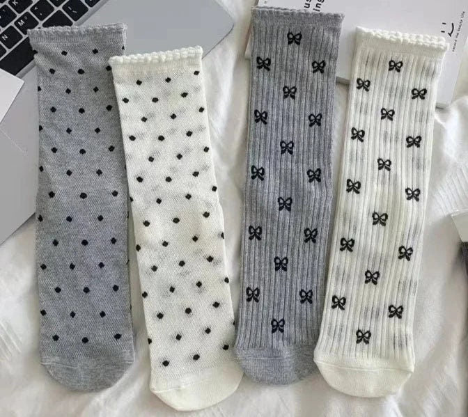 Women's Decorative Ankle Lace Casual Socks Mixed 4pairs