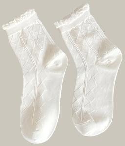 Women's White Lace Socks – Ideal for Bridal, Formal, or Casual Outfits