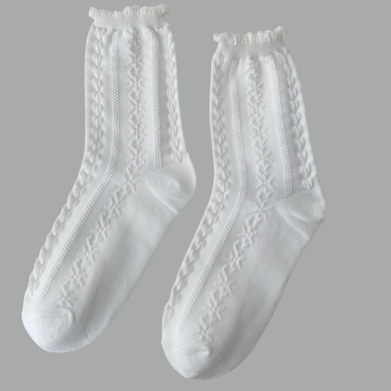 Women's White Lace Socks – Ideal for Bridal, Formal, or Casual Outfits Bubble