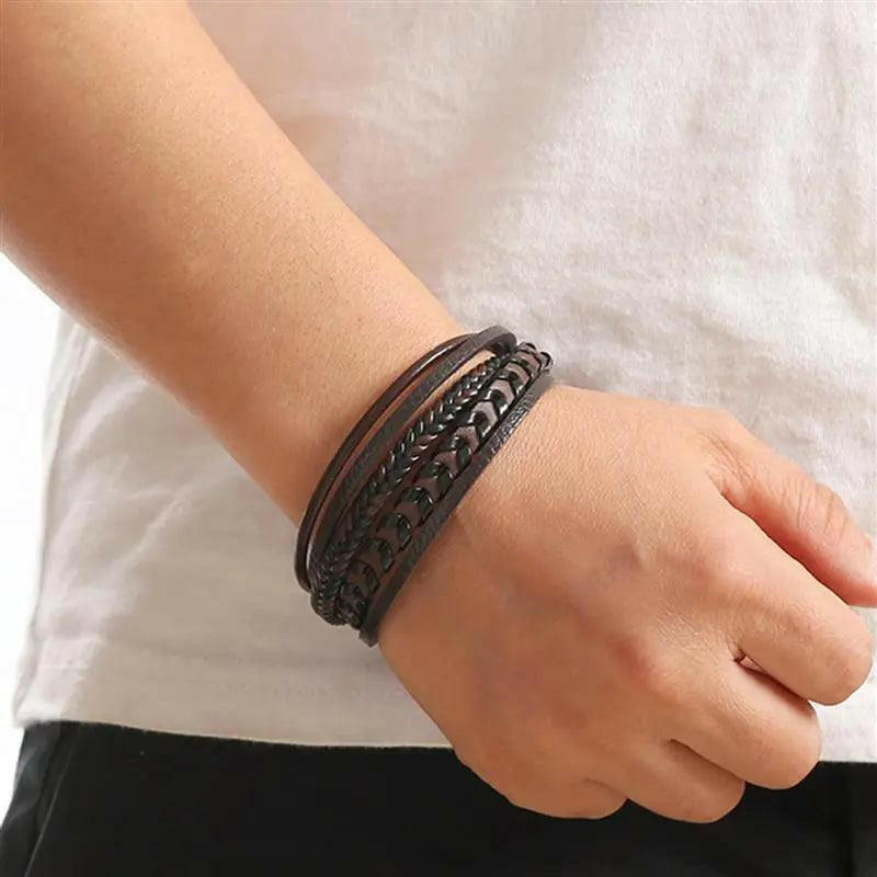 Luxury Hand-Woven Men’s Leather Bracelet