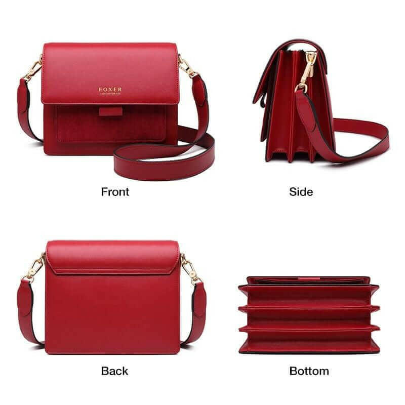 MAYA Messenger Bag: Durable Wine Red Black Leather for Your Cell Phone - Handbags by The Nichole Collection