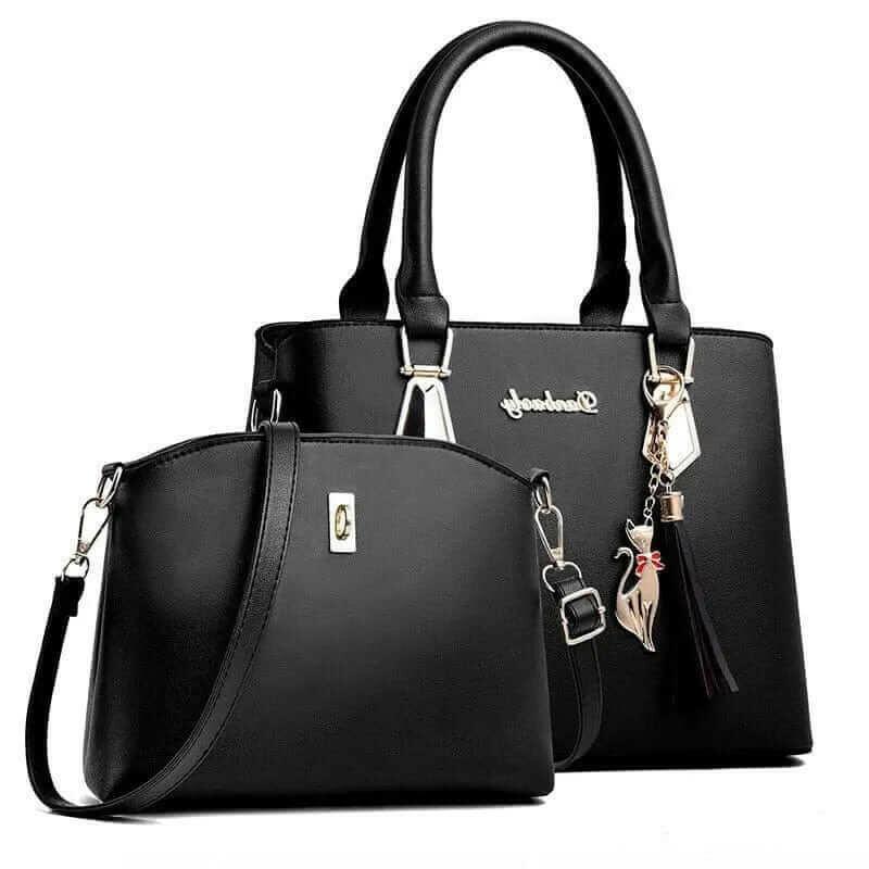 Melissa Leather Bag Set: Versatile Faux Leather Tote, Crossbody, Wristlet - Handbags by The Nichole Collection