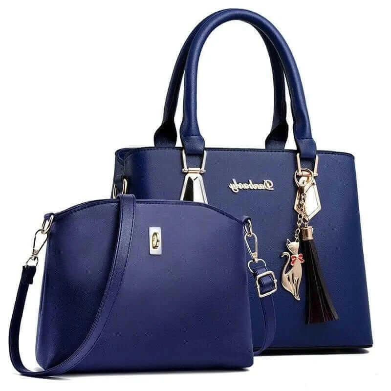 Melissa Leather Bag Set: Versatile Faux Leather Tote, Crossbody, Wristlet - Handbags by The Nichole Collection