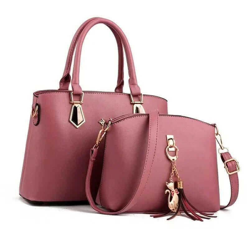 Melissa Leather Bag Set: Versatile Faux Leather Tote, Crossbody, Wristlet - Handbags by The Nichole Collection