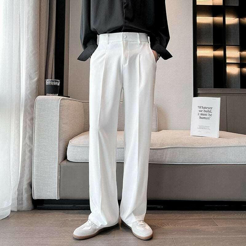 Men’s High Waist Casual Wide-Leg Trousers for Ultimate Comfort