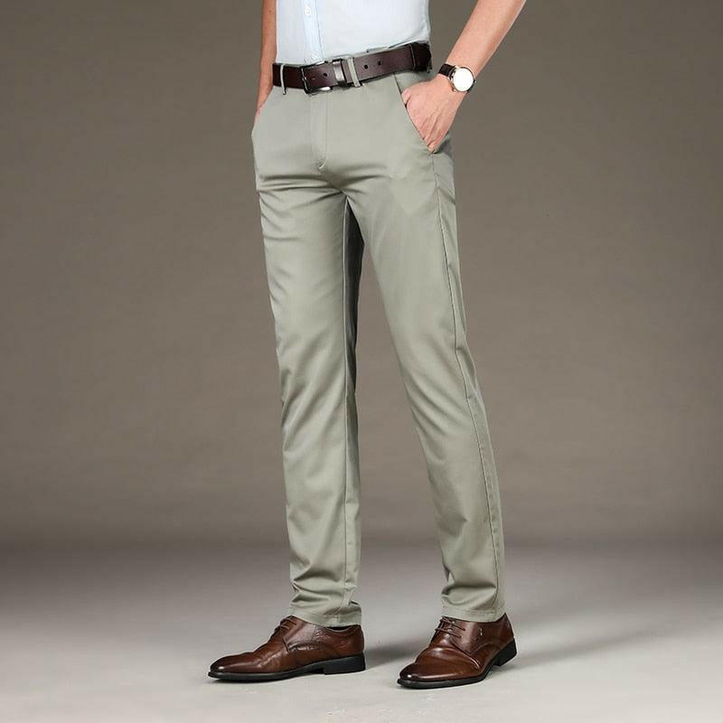 Men’s Lightweight Smart Casual Pant in lyocell blend fabric Khaki grey