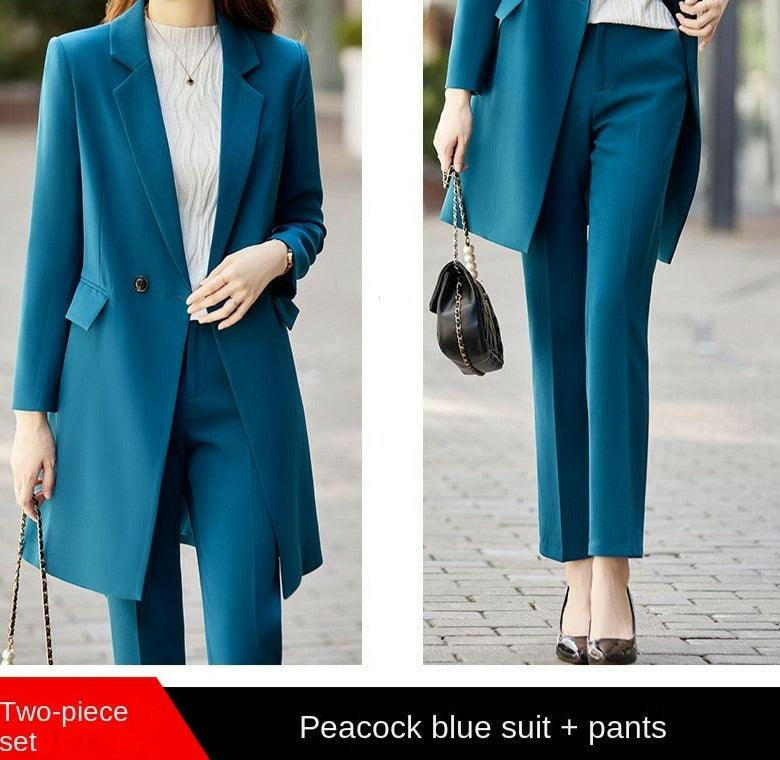 Sophisticated Women's Blazer Suit Blue Pant Suits 2-3 Days