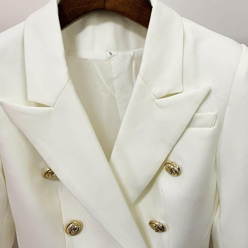 Women’s Classic European Double-Breasted Suit Jacket