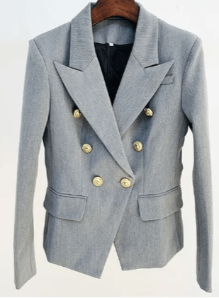 Women’s Classic European Double-Breasted Suit Jacket